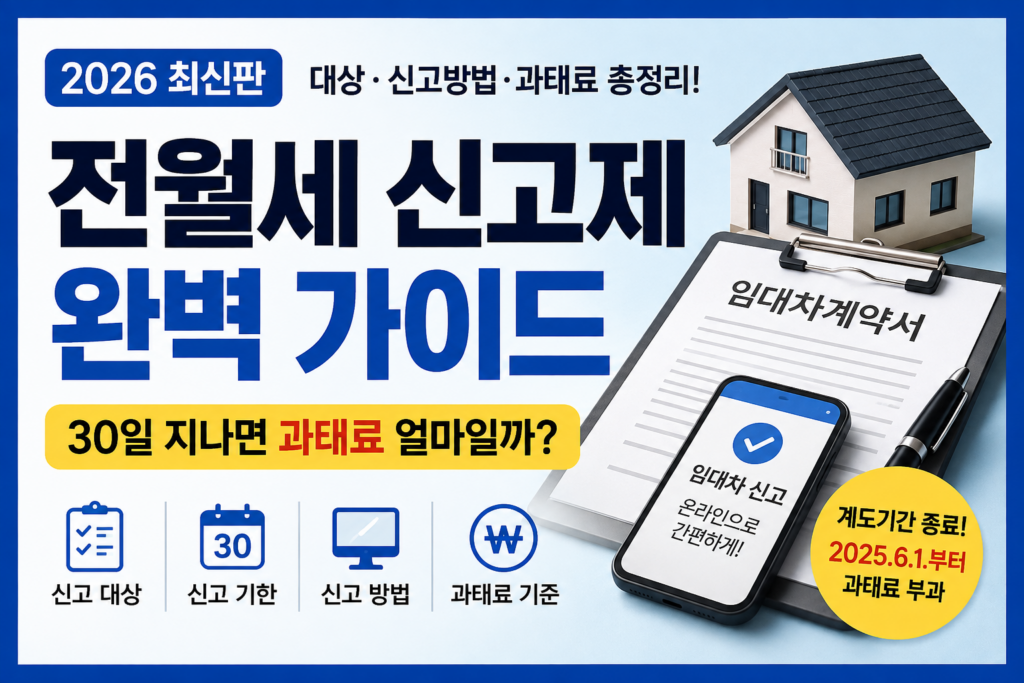 2026 전월세 신고제 총정리|30일 지나면 과태료 얼마일까?