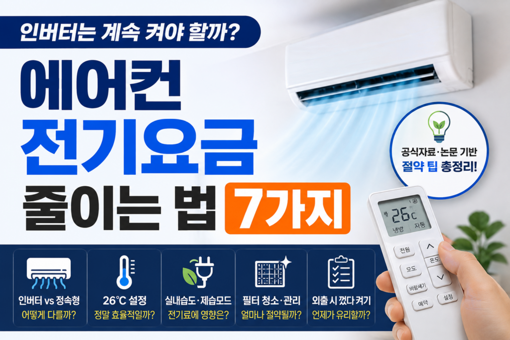 에어컨 전기요금 줄이는 법 7가지와 인버터 에어컨 사용방법