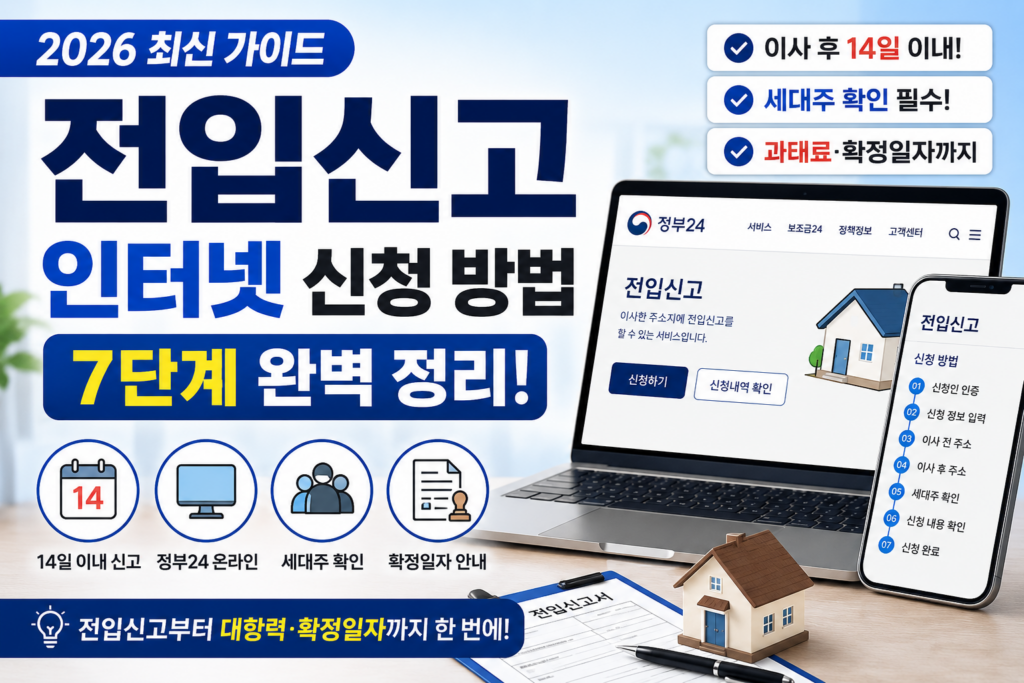 2026 전입신고 인터넷 신청 방법과 세대주 확인 절차