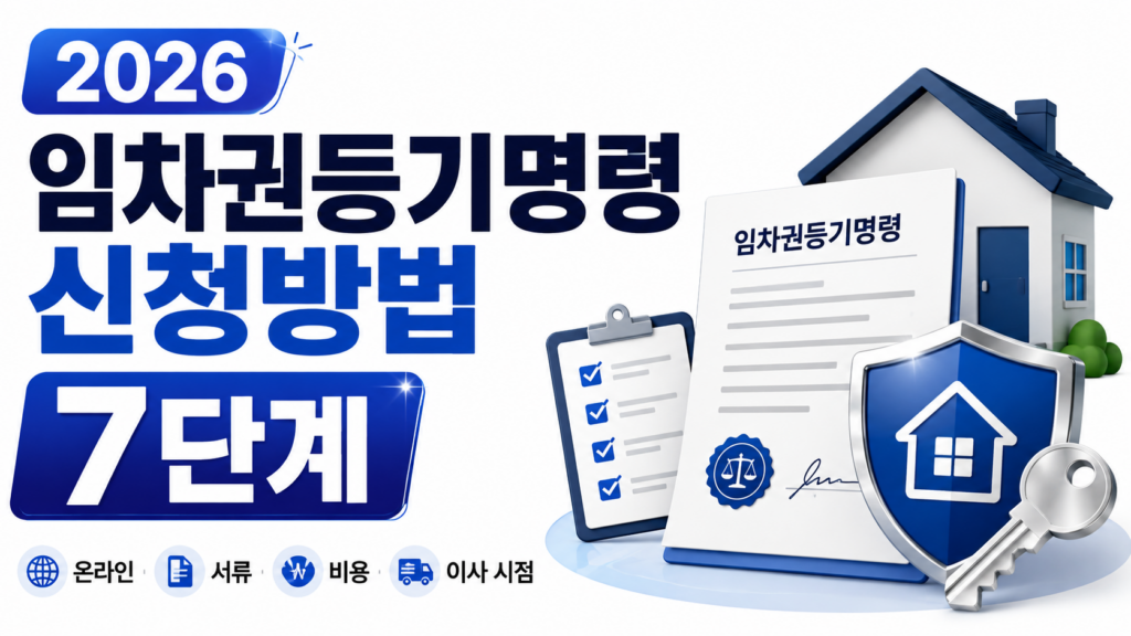 2026 임차권등기명령 신청방법과 온라인 서류 비용 이사 시점