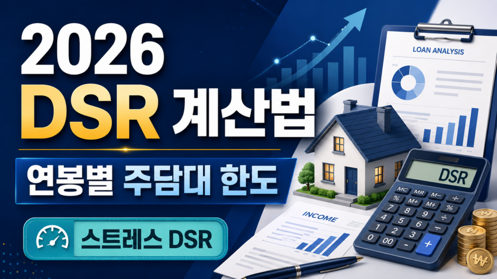 2026 DSR 계산법과 연봉별 주택담보대출 한도 스트레스 DSR 안내
